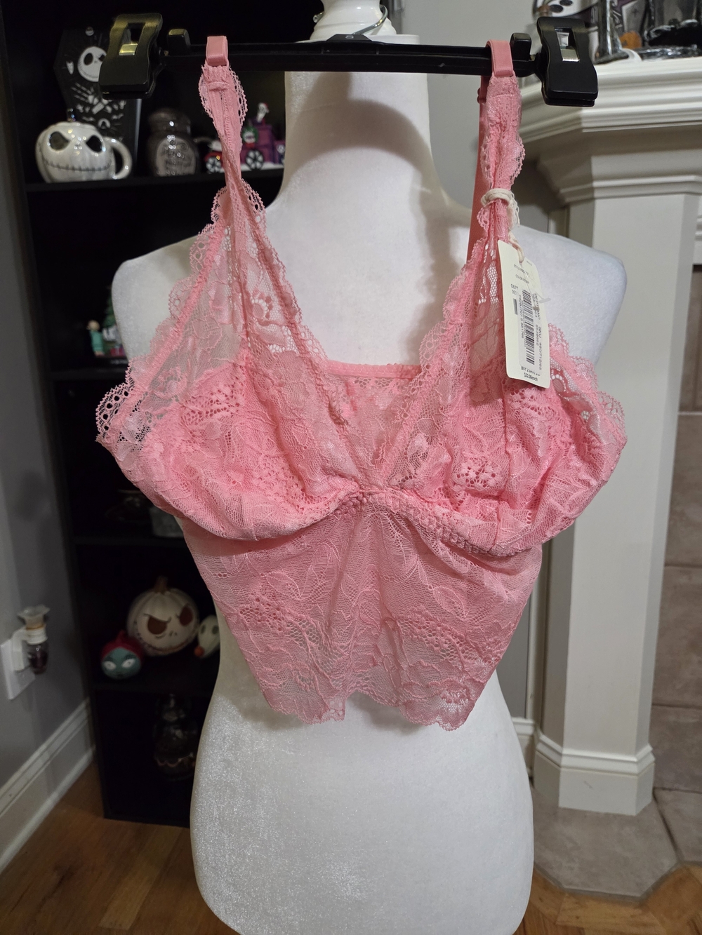 Jasmine & Ginger Pink Lace Longline Bralette